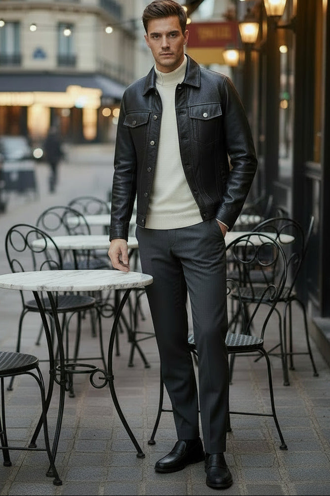 Men's Genuine Leather Motorcycle Jacket