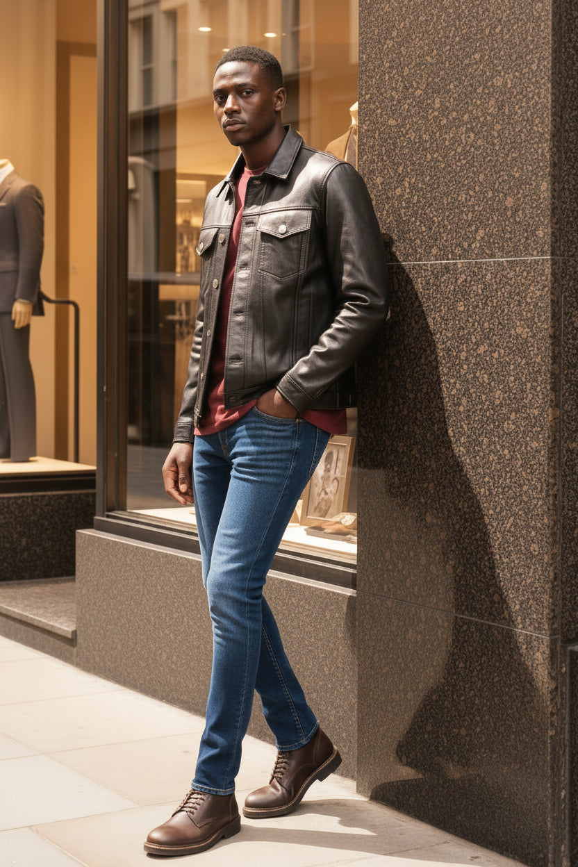 Men's Genuine Leather Motorcycle Jacket