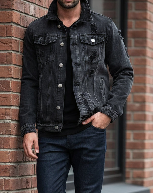 Men's Ripped Denim Jacket