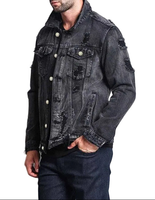 Men's Ripped Denim Jacket