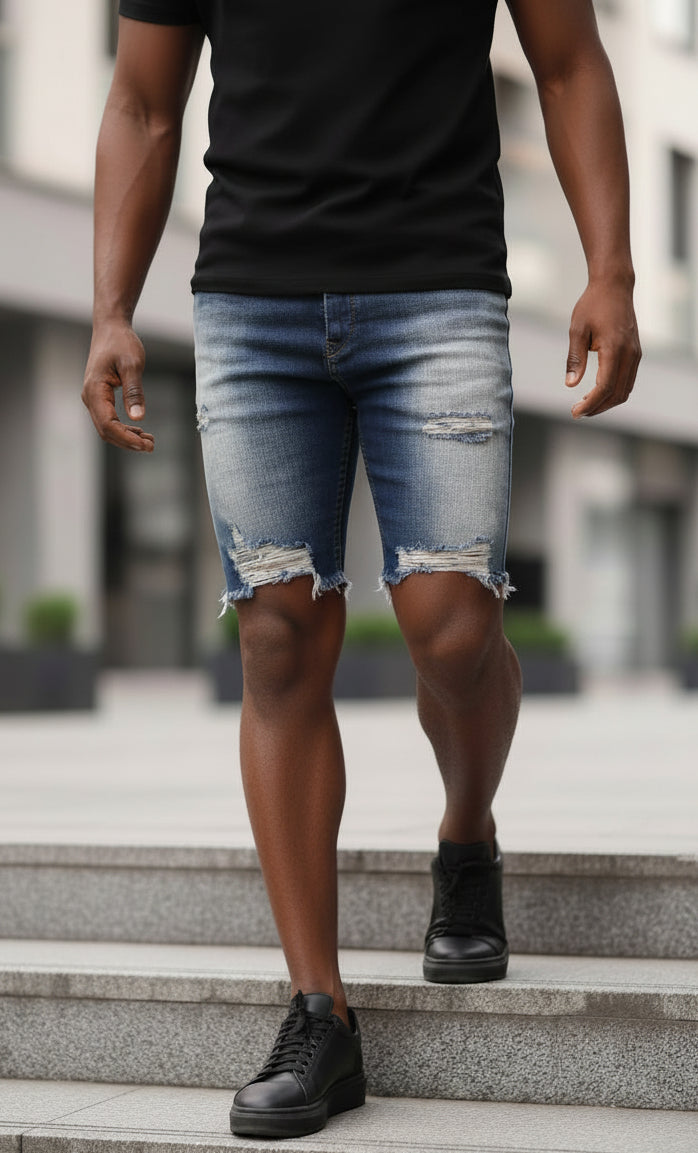 Fevre Ripped Denim Shorts