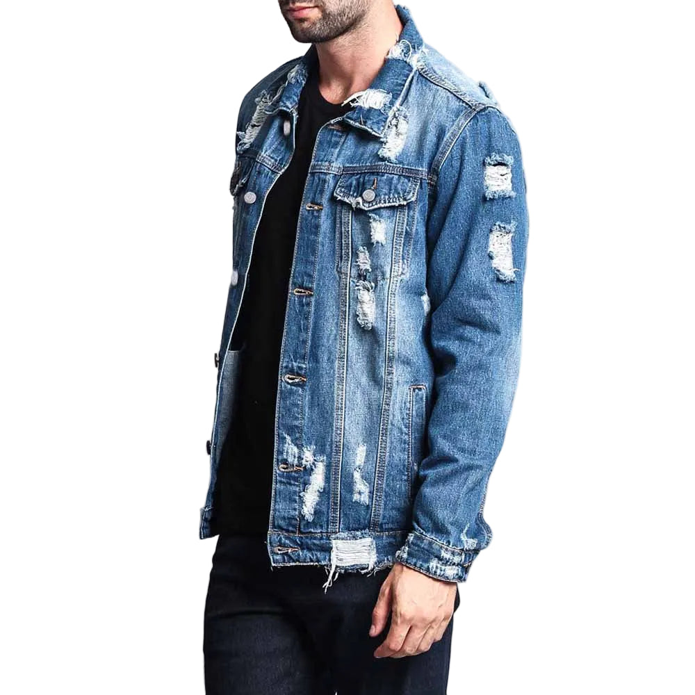 Men's Ripped Denim Jacket