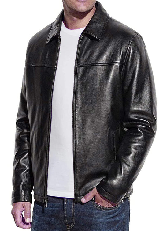 Men's Genuine Lambskin Leather Jacket (S)