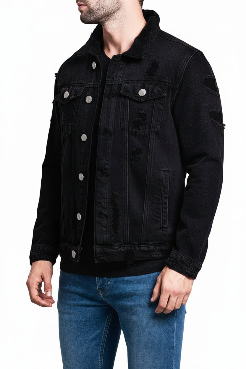 Men's Ripped Denim Jacket