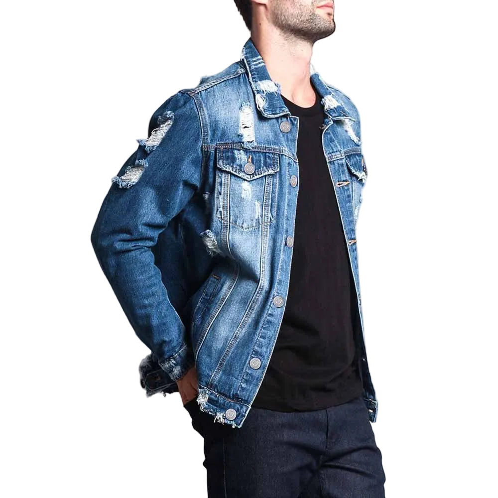 Men's Ripped Denim Jacket