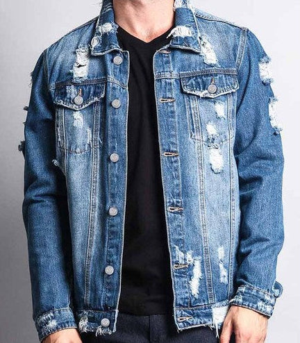 Men's Ripped Denim Jacket