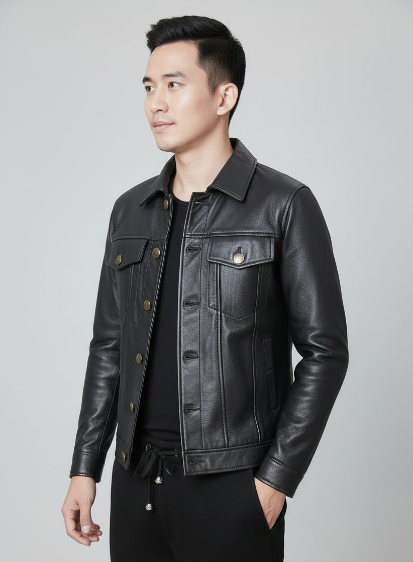 Men's Genuine Leather Motorcycle Jacket