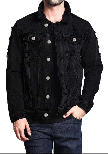 Men's Ripped Denim Jacket