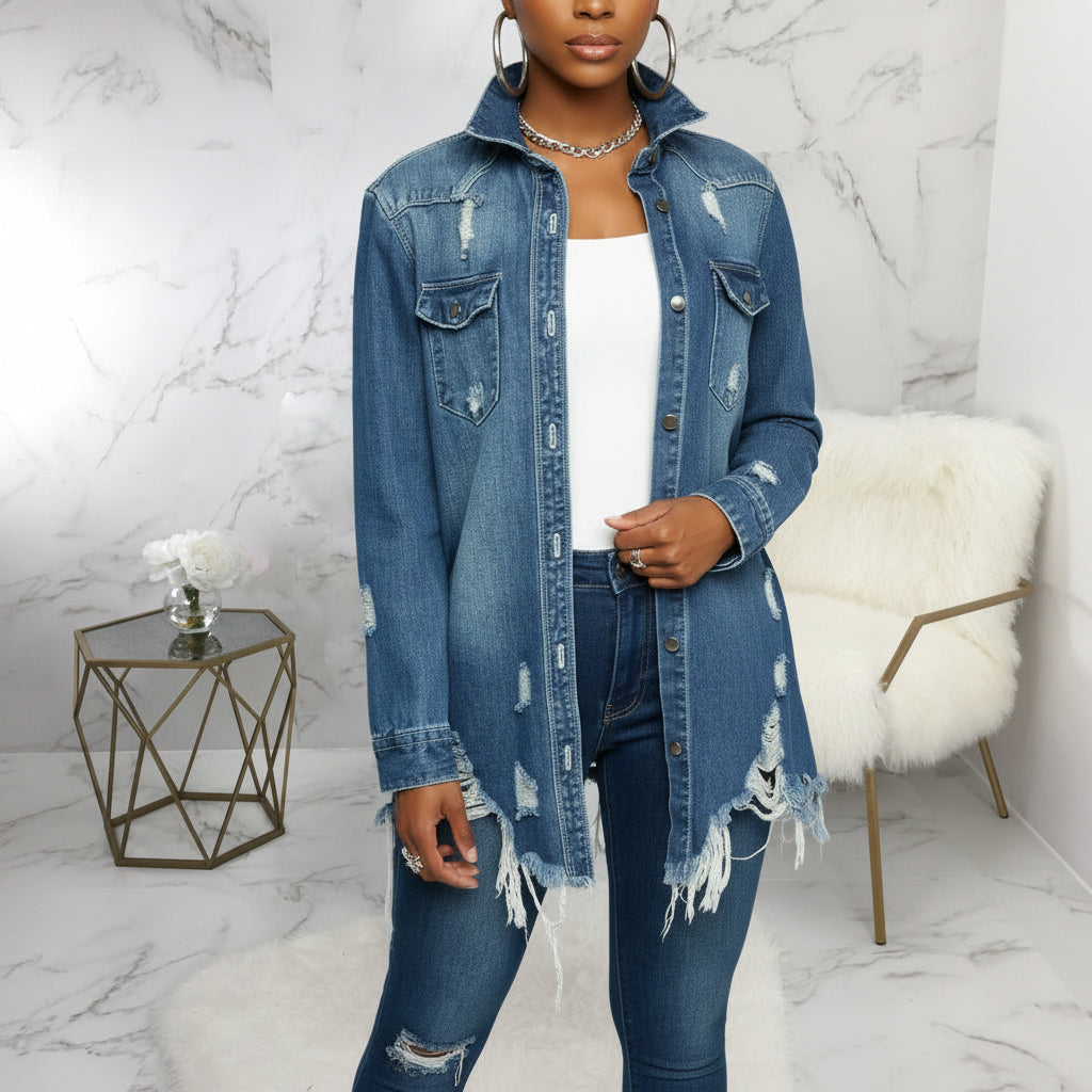 Shreds Ripped Denim Jacket