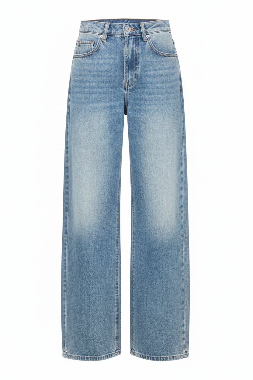 Retro Wide-Leg Denim Jeans